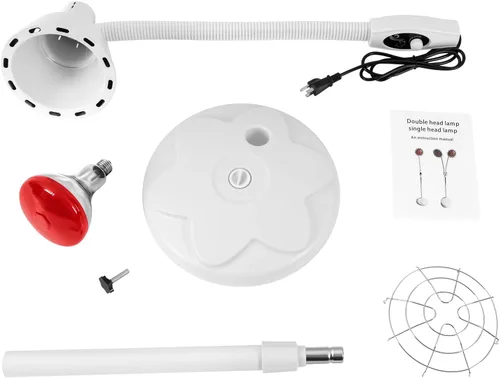 Vista 8 de Lámpara de calor NIR de 275 W, luz infrarroja para dolor y dolor muscular, lámpara de calor de pie, ángulo de 360 ° ajustable, perilla