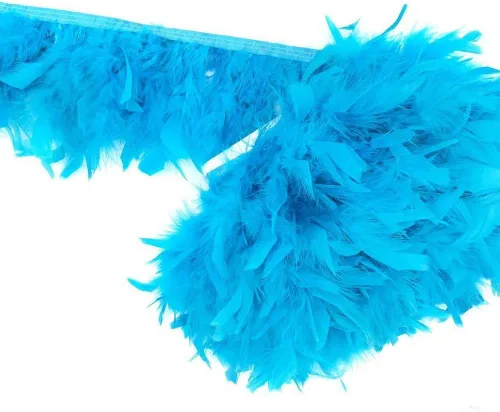 Vista 11 de MELADY 2 yardas de plumas de pavo con flecos, vestido de moda, costura, manualidades, disfraces, decoración (negro)