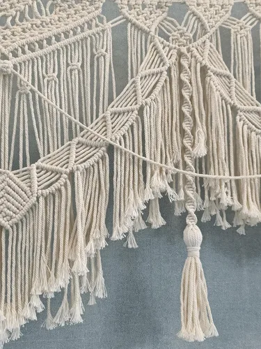 Vista 6 de kiido Gran macramé para colgar en la pared, decoración bohemia de boda para cenador/arco, cortina de puerta, telón de fondo de fotos, decoración