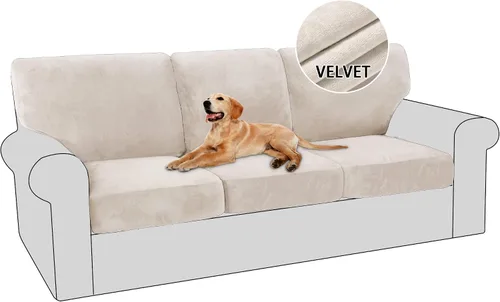 Vista 16 de PrinceDeco Fundas para sillas de terciopelo de varias piezas, fundas de cojín para sofá, fundas de cojín lavables, fundas de cojín de asiento