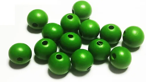Vista 17 de 150 cuentas de madera negras de 0.630 in, cuentas de madera redondas sin terminar para manualidades, guirnaldas de decoración de granja, joyería