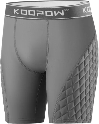 Vista 6 de KOOPOW - Pantalones cortos acolchados deslizantes para adultos, hombres, con almohadillas deslizantes para béisbol, fútbol, lacrosse, hockey
