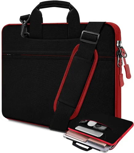Vista 13 de Funda para laptop de 13.3 pulgadas con correa para el hombro, maletín delgado para computadora con correa compatible con MacBook Air/Pro 13/Pro 14