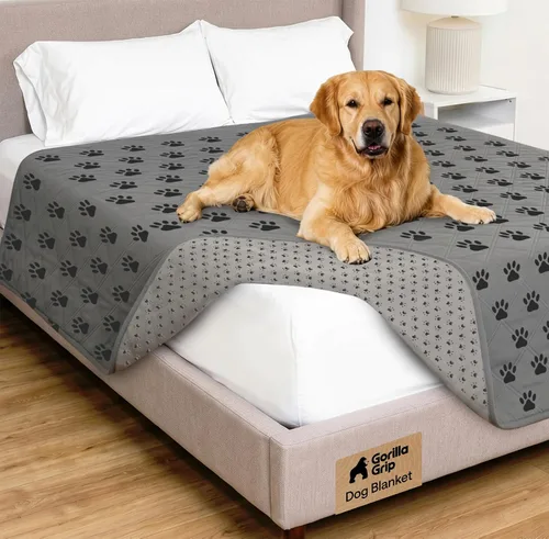 Vista 36 de GORILLA GRIP® Manta impermeable para perro, funda de sofá a prueba de fugas para perros, parte trasera de agarre de silicona, protege el sofá