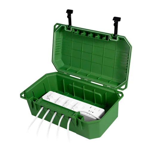 Vista 10 de WELKIN Caja Eléctrica Resistente para Exteriores (15.3 * 8.9 * 5.4 pulgadas), Cubierta de Cable de Extensión Impermeable Resistente a la Intemperie
