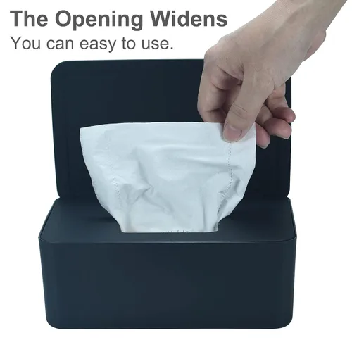 Vista 3 de Dispensador de toallitas para pañales, estuche de toallitas para bebés, soporte para toallitas para bebés (negro) Keeps Diaper Wipes Fresh, Wipe