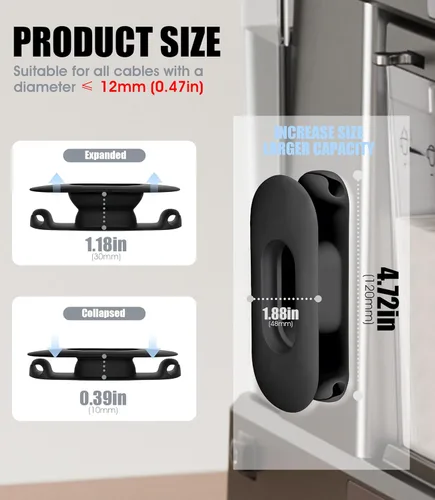 Vista 2 de Organizador de cables para electrodomésticos, soporte plegable de gran capacidad mejorado para electrodomésticos de cocina, mezclador, licuadora