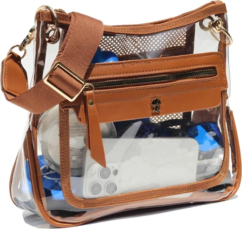 Vista 12 de Bolsas cruzadas transparentes para mujeres, bolsa transparente aprobada para estadios, para conciertos, eventos, bolsa de plástico transparente
