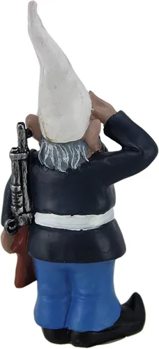 Vista 8 de Zeckos Vestido de saludo de 8 pulgadas de alto Blues Bill U.S. Marine Military Garden Gnomo Estatua - Decoración patriótica para interiores