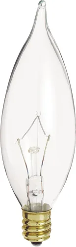 Vista 4 de Satco S3272 - Bombilla incandescente CA7 de 10 W, 80 lúmenes, color blanco suave, 2700 K, base de candelabro, regulable