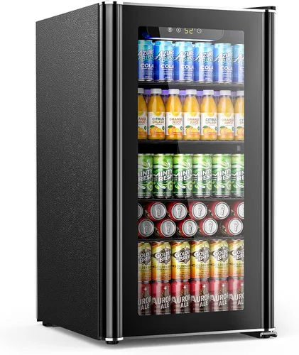 Vista 16 de Electactic Mini nevera para 24 latas, refrigerador de bebidas de 0.6 pies cúbicos con control digital de temperatura, dispensador de bebidas Negro