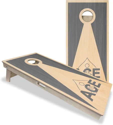 Vista 19 de CornholeAce ACE PRO Tablas de cornhole profesionales de triángulo inverso – ¡sin rebote! Patas anchas triples, madera contrachapada de abedul