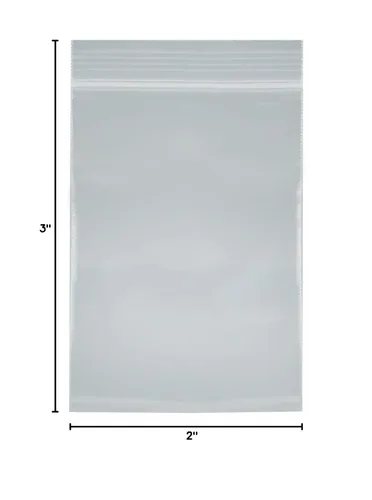 Vista 2 de Bolsas de polietileno transparentes de 4 mil con cremallera resellable de 2 x 3 pulgadas (cantidad = 100)