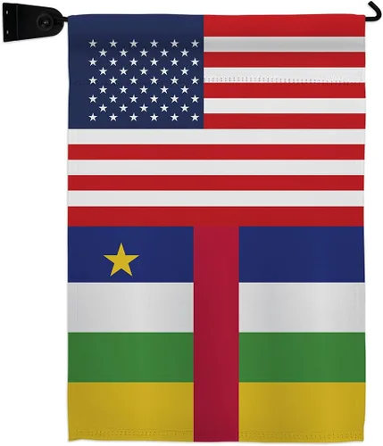Vista 13 de Central African Republic US Friendship Burlap Burlap Garden Flag Regional USA American Alliance World Country Particular Area Small Decorative Gift
