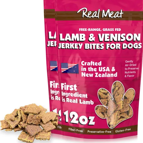 Vista 14 de Golosinas de carne real para perros - Bolsa de 12oz de tiras de carne de res aire-secas para perros de tamaño bocado - Golosinas de carne