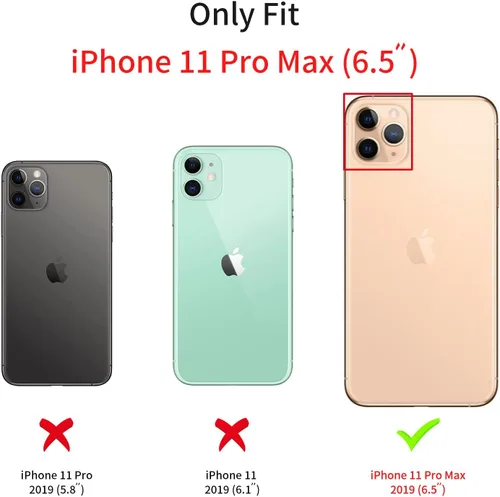 Vista 7 de Funda compatible con iPhone 11 Pro Max con protector de lente de cámara de diamante con purpurina, bonita funda de cristal transparente a prueba