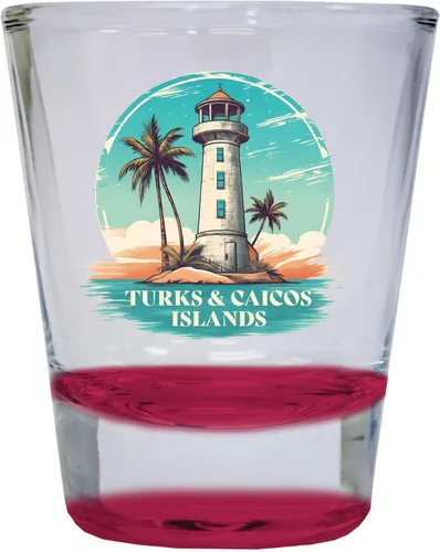 Vista 7 de Turks And Caicos Design A Souvenir - Vaso de chupito redondo de 1.5 onzas, color azul, paquete de 2