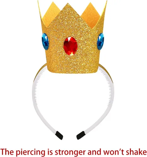 Vista 9 de Disfraz de princesa melocotón para niñas, cosplay, fiesta de Halloween, vestido de princesa melocotón con corona