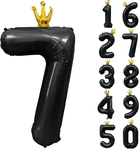 Vista 299 de Globos gigantes de helio de aluminio de 40 pulgadas, color negro, globos digitales grandes del número 0 para decoración de fiesta de cumpleaños