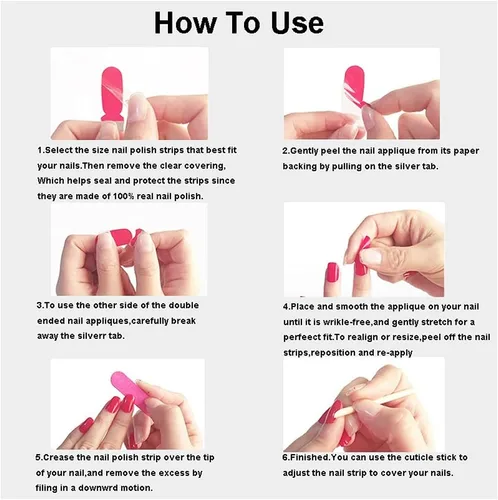 Vista 7 de 12 hojas de esmalte de uñas con purpurina, tiras de esmalte de uñas de color sólido, calcomanías de esmalte de uñas de envoltura completa