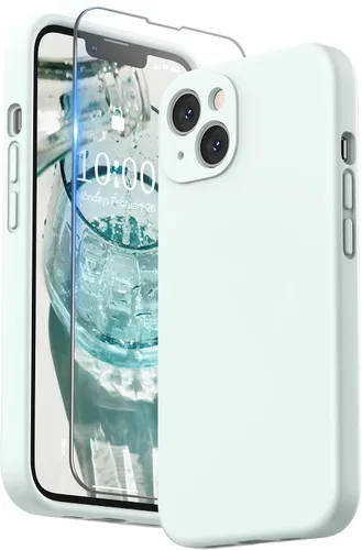 Vista 25 de SURPHY Funda compatible con iPhone 13 con protector de pantalla, (protección de cámara y forro de microfibra suave), funda de teléfono de silicona