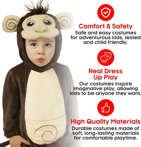 Vista 4 de Morph - Disfraz de mono para niños pequeños, disfraz de mono de Halloween, disfraz de mono para niños