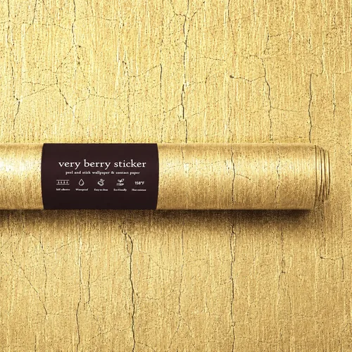 Vista 11 de Very Berry Sticker Papel Tapiz Blanco Dorado de Despegar y Pegar (15.7" x 78", 1 Paquete) Papel de Contacto de Despegar y Pegar, Papel Tapiz Dorado
