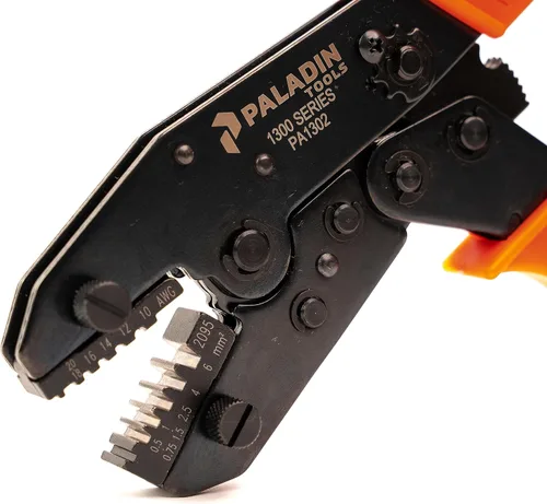 Vista 3 de Paladin Tools PA1302 - Marco de herramienta de crimpado profesional, ajuste de seis engranajes de trinquete, juegos de troqueles intercambiables