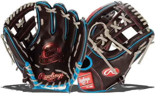 Vista 7 de Pro Preferred Baseball Gloves Pro Patterns Premium Kip Leather Rizzo - Negro Barra Horizontal Web