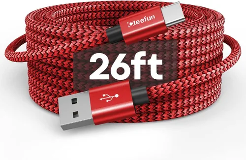 Vista 8 de CLEEFUN Cable USB C extralargo, 26 pies / 26.2 ft, cable de alimentación USB a USB C - Cable de carga tipo C de 26 pies (sin datos) para teléfono
