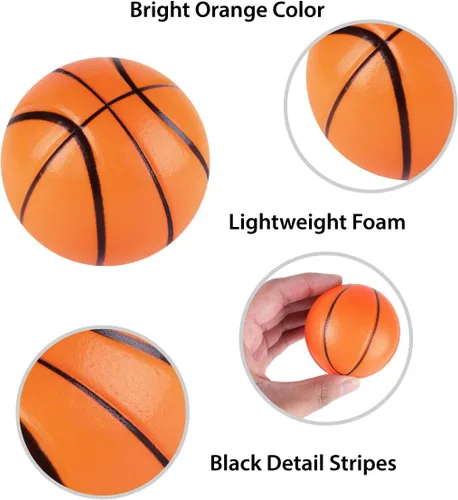 Vista 5 de Super Z Outlet Mini pelotas deportivas de espuma para niños y adultos, mini béisbol, fútbol, baloncesto, fútbol, estrés, decoración de fiestas