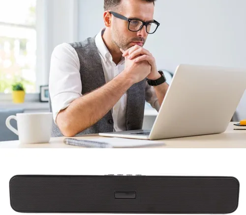 Vista 4 de ASHATA Barra de sonido para PC, con cable y altavoz de computadora, barra de sonido estéreo de cine en casa, tarjeta de memoria de disco U