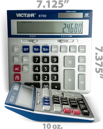 Vista 6 de Victor Calculadora de escritorio grande 6700, LCD de 16 dígitos