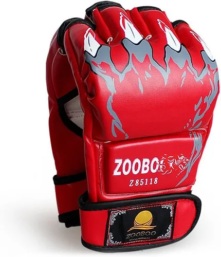 Vista 8 de ZooBoo MMA Gloves, Half-Finger Boxing Fight Gloves MMA Mitts with Adjustable Wrist Band for Sanda Sparring Punching Bag Training