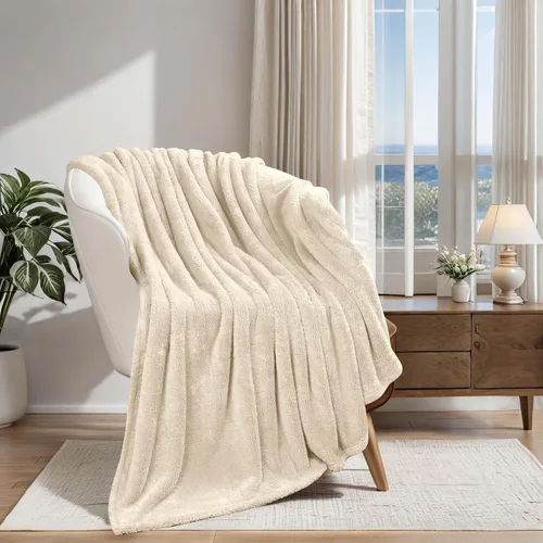 Vista 40 de Superior Manta Clásica de Forro Polar Sólido, Gruesa, Acogedora, Mantas Cálidas, Ropa de Cama y Manta de Sofá de Felpa Suave Aterciopelada, Linda