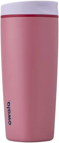 Vista 11 de Owala SmoothSip Slider - Vaso de café aislado de acero inoxidable, reutilizable, taza de café helado, taza de viaje para café caliente, sin BPA, 12