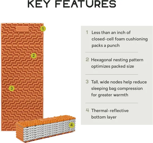Vista 2 de NEMO Equipment Switchback Foam Sleeping Pad Ultralight, Insulated, Packable, Durable, Backpacking, Mountaineering