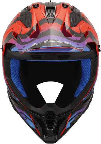 Vista 4 de LS2 Helmets Gate II - Casco integral para motocicleta MX Brillo lavado rojo/azul/morado
