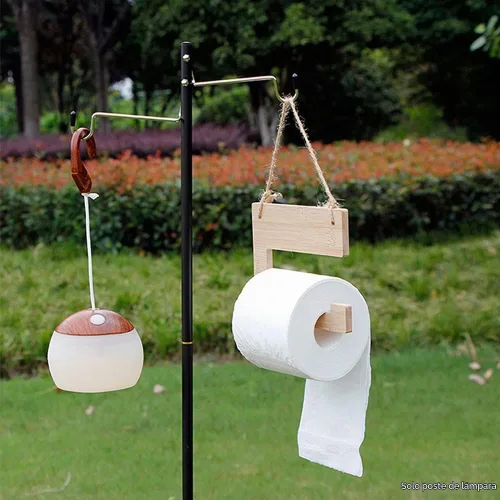 Vista 9 de Soporte para linterna de campamento, aleación de aluminio, colgador de lámpara plegable con bolsa de almacenamiento, poste de lámpara plegable