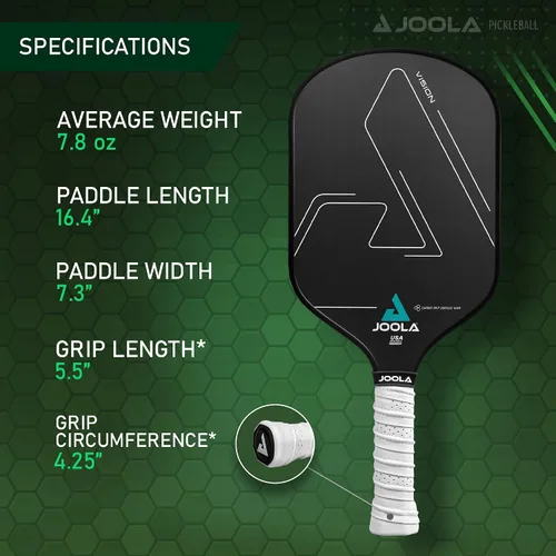 Vista 4 de JOOLA Vision - Paleta de pickleball con tecnología de superficie de agarre de carbono texturizado para un máximo giro y control con potencia