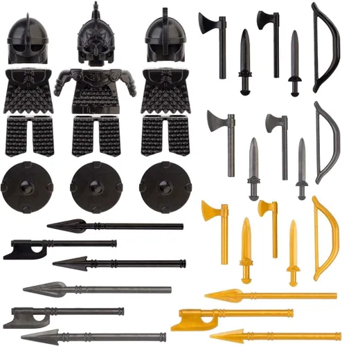 Vista 10 de ALiquid Juego de armas de minifiguras personalizadas, juego de armas personalizadas para minifiguras, juego de armas de soldado enano medieval