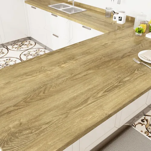 Vista 10 de Papel tapiz autoadhesivo de textura de madera rústica de vinilo marrón, impermeable, para encimera, cocina, gabinetes, envolturas, de 12 x 80