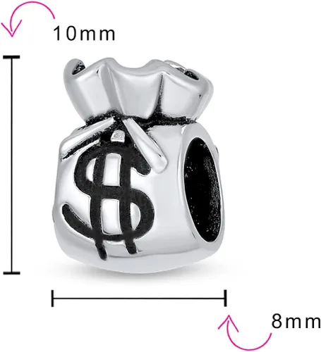 Vista 3 de Bolsa de compras de flores de buena suerte, bolso de mano con diseño de corazón y amor, bolsillo, letrero de dólar, bolsa de dinero, abalorio