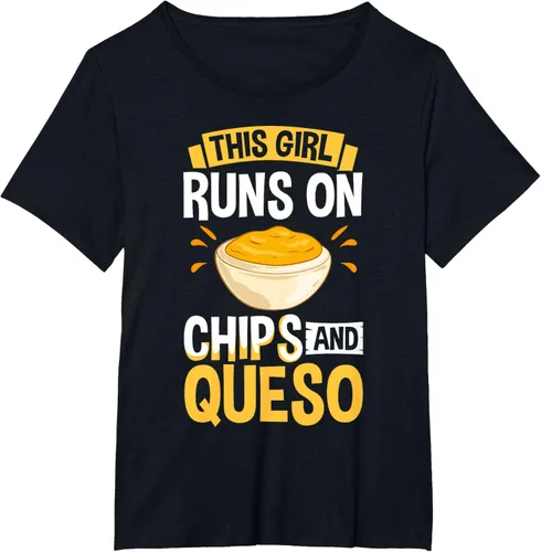 Vista 21 de Queso Dip Camiseta Chile con Queso Salsa Mexican Chips Chile con Queso, Negro, S