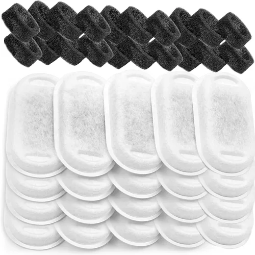 Vista 9 de Monsin Filtros de fuente de agua para gatos de acero inoxidable de 67 onzas/2 litros de flujo de agua ajustable para mascotas, paquete de 4 filtros