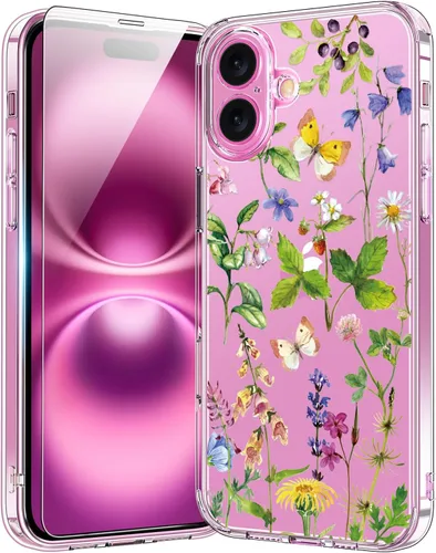 Vista 29 de bicol - Funda protectora a prueba de golpes para iPhone 15 Plus, funda delgada de acrílico transparente y diseños modernos para niña y mujer, 6.7