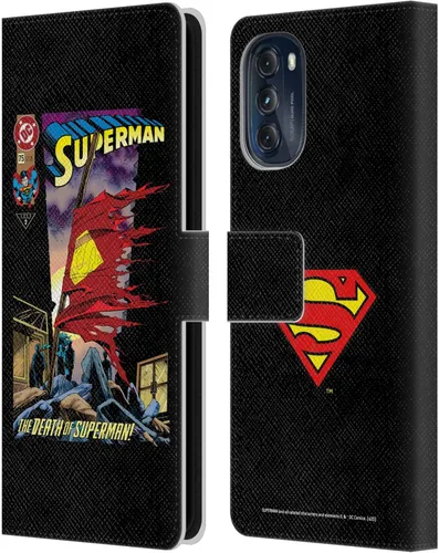 Vista 13 de Head Case Designs Superman DC Comics Action Comics 1 Famous Comics - Funda de cuero para libros de cómics compatible con Motorola Moto G (2022)