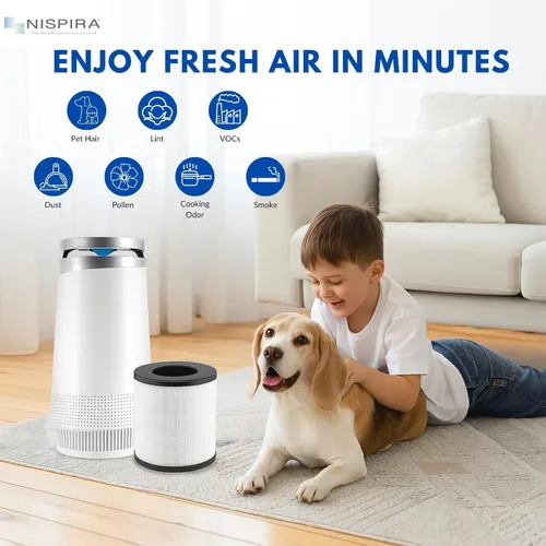 Vista 5 de Nispira TD-1300 CL-6070A TAP01 Filtros de repuesto True HEPA 4 en 1 compatibles con Tredy TD-1300, Tenergy Renair, Cool-Living, BEABA - Purificador