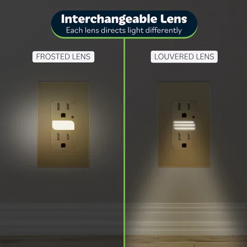 Vista 5 de TOPGREENER Receptáculo de luz de guía LED con sensor automático de luz diurna, salida de pared decorativa de luz nocturna, receptáculo resistente a