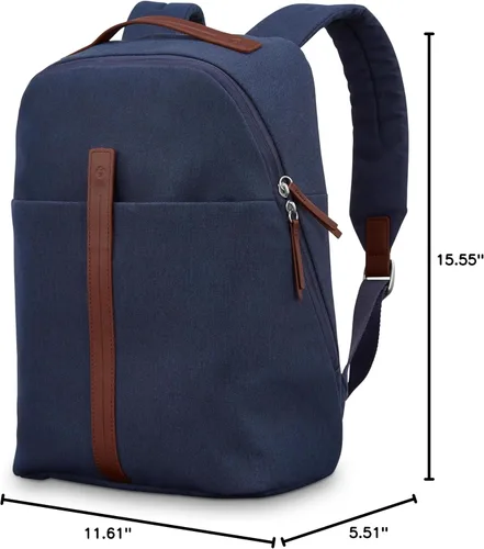 Vista 10 de Mochila de viaje Samsonite Virtuosa con funda acolchada para laptop, Azul marino, Tamaño único, Mochila